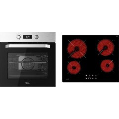 Teka HCB 6545 SS + TZ 6415 Φούρνος άνω Πάγκου 71lt με Κεραμικές Εστίες Π59.5εκ. Inox